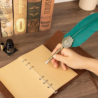Quill pen ink set, Feather Pen and Ink Set, Antique Calligraphy Pen - Image 6