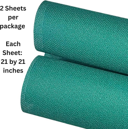 2 Sheets of Green 14 Count Aida Cloth – 21 x 21 Inch Pre-Cut Fabric Squares – - Image 2