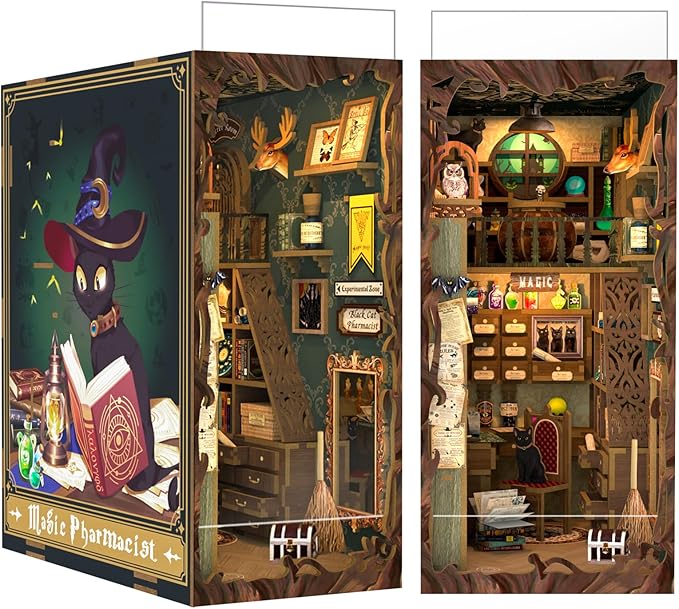 CUTEBEE Book Nook Kit, DIY Booknook Miniature House Tiny House 3D Wooden Puzzle by CUTEBEE