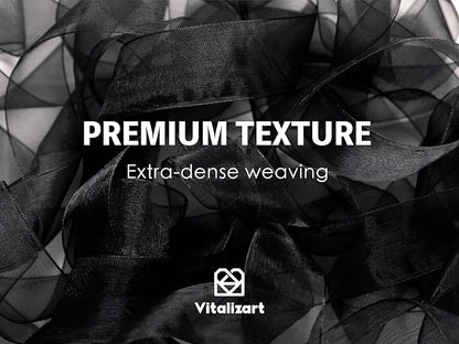 Vitalizart Black Ribbon Organza Sheer Ribbon 1 inch x 30Yd Handmade Fabric - Image 4