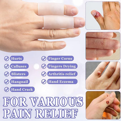 PAGOW 6pcs Silicone Finger Sleeves, Gel Finger Cots, Finger Support Protectors - Image 5