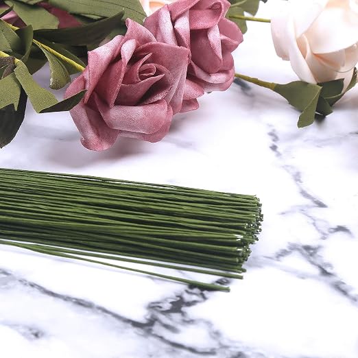 CCINEE 22 Gauge Dark Green Floral Wire Stem - Image 5