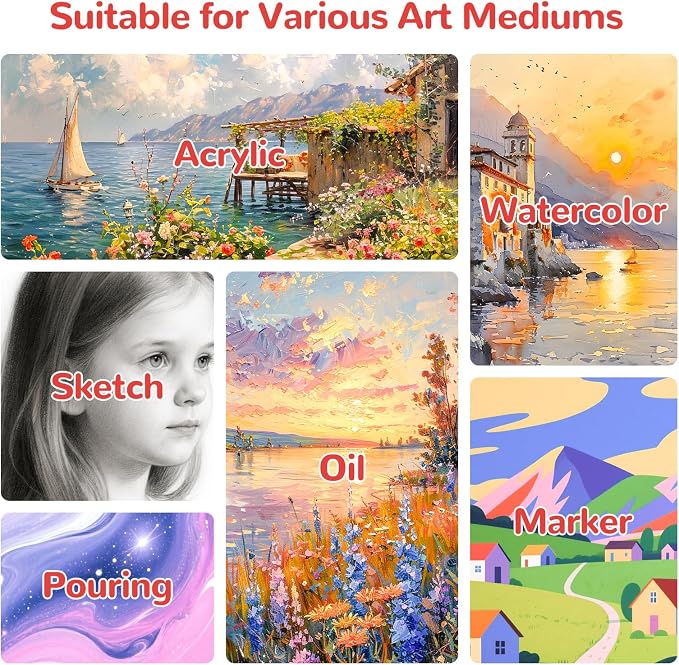 8x8inch Small Canvases for Painting, 20 Pack Canvas Boards Primed Acid Free for - Image 7
