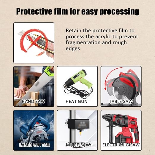 16×12In Black Acrylic Sheet for Laser Cutting 3mm Thick Hard Laser Acrylic - Image 5