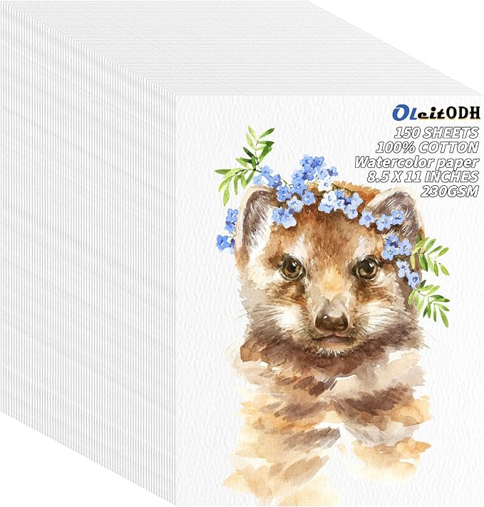 150 Sheets Cotton Watercolor Paper Bulk -230GSM Art Paper-8.5 x 11 inch - Image 9