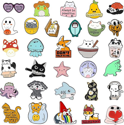 20/40/50 PCS Cute Enamel Backpack Pins, Funny Enamel Pins Bulk Set Cool Button - Image 2