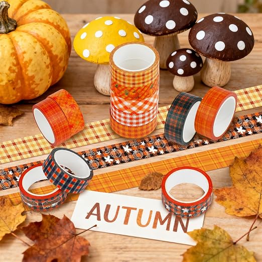 12 Rolls Autumn Washi Tape Set - Image 3