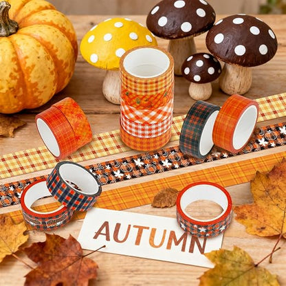 12 Rolls Autumn Washi Tape Set - Image 3