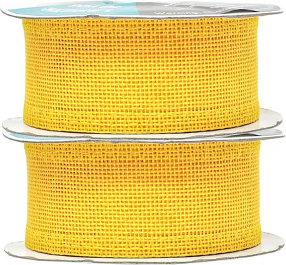 Mandala Crafts Yellow Burlap Ribbon 1.5 Inches Wide Jute Ribbons - Image 2