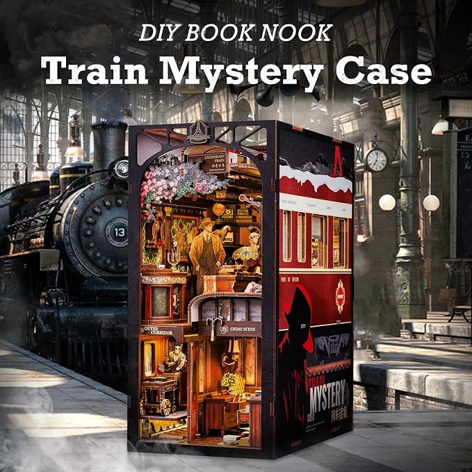 CUTEBEE Book Nook Kit, DIY Booknook Miniature House Tiny House 3D Wooden Puzzle - Image 2