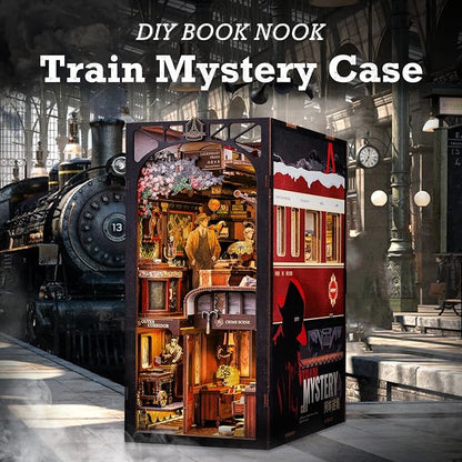 CUTEBEE Book Nook Kit, DIY Booknook Miniature House Tiny House 3D Wooden Puzzle - Image 2