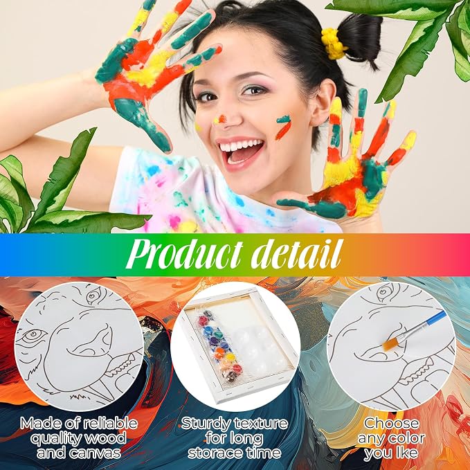 Zhanmai 12 Pack Pre Drawn Canvas - Image 3