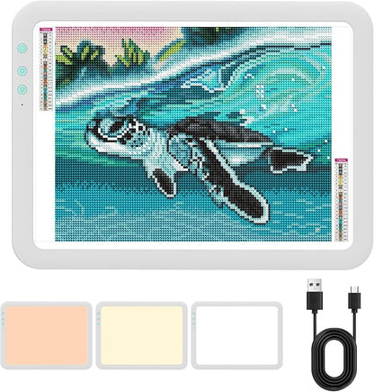 HIUKCOLED Wireless Battery Powered A3 Light Pad, 3 Colors Stepless Dimmable and by Unknown