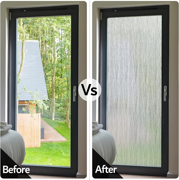 VELIMAX Frosted Window Privacy Film Non Adhesive Window Cling Removable Glass - Image 3