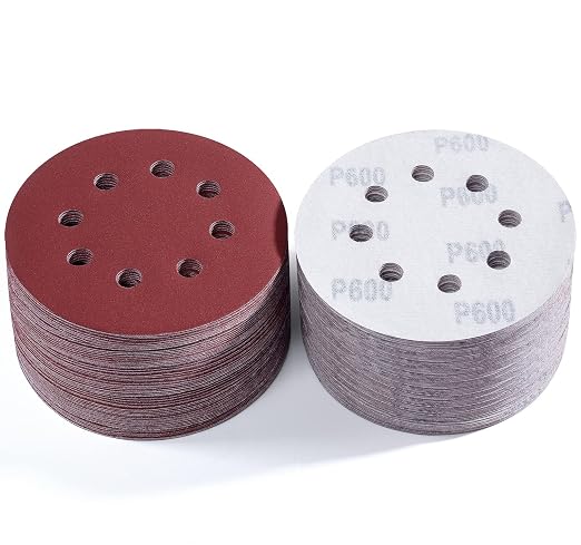 S SATC 150 PCS Sanding Disc 5 Inch 8 Hole Hook and Loop Sanding Discs by SSATC