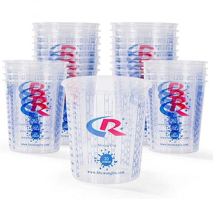 Paint Mixing Cup 20 Ounce, Accurate Measurements in Ratios and OZ. and ML by CRCHRWLIN