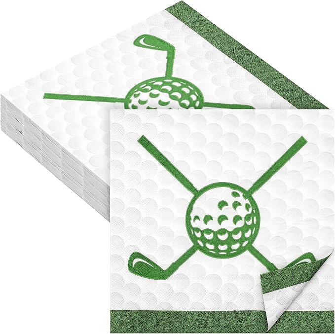 Aodaer 48 Pieces Golf Napkins 13 x 13 Inches Hole in One First Napkins by Aodaer