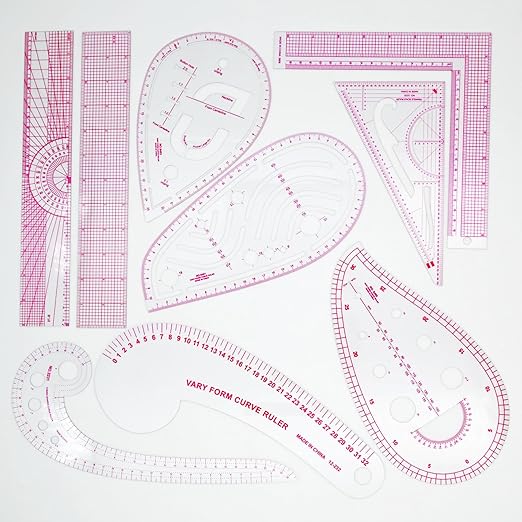 Fashion Clear Metric Sewing Ruler Set, French Curve Pattern Rulers - Image 6