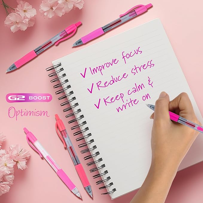 Pilot G2 Premium Gel Roller Pens, Fine Point Gel Pens, Boost Pink Pack - Image 3