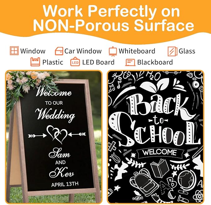 White Window Chalk Markers Pen, 5 Pack White Window Chalk Markers - Image 3