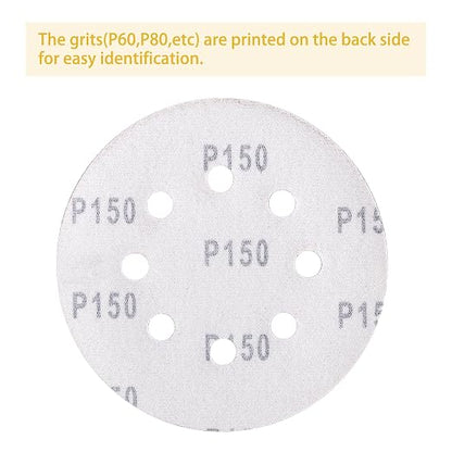 150PCS 150 Grit Gold Sanding Discs, 5-Inch 8-Hole Sandpaper - Image 5