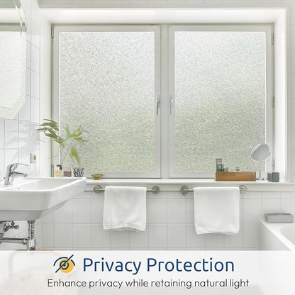 rabbitgoo Window Privacy Film Frosted Glass Film, Decorative Cling UV Sun - Image 3