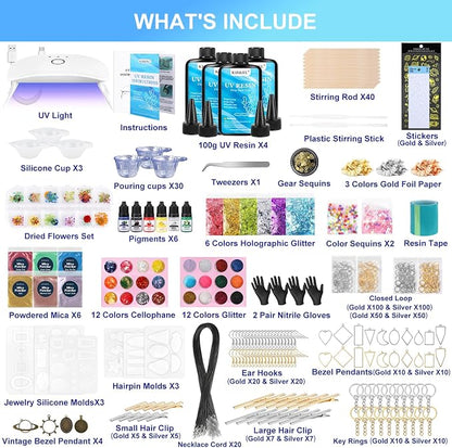 UV Resin Jewelry Making Kit, 400g Crystal Clear Resins - Image 2