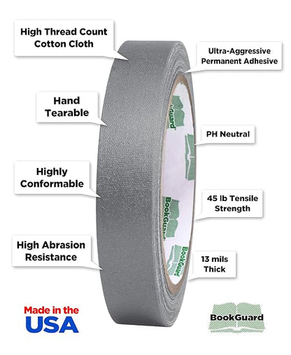 BookGuard 0.75 inch Premium Bookbinding Repair Cloth Tape, 15 Yard Roll - Image 2