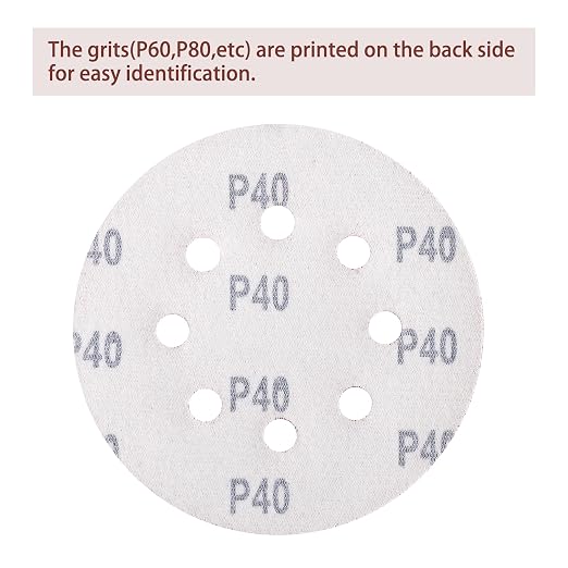 150pcs 40 Grit Sanding Discs, 5-Inch 8-Hole Sandpaper, - Image 5