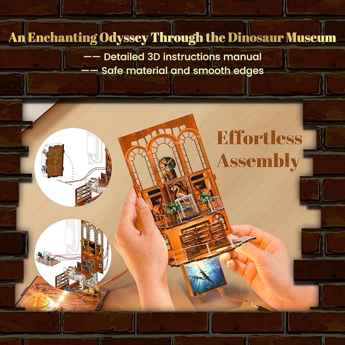 Book Nook Kit – DIY Wooden Miniature House Kits, Stunning Bookshelf Insert Decor - Image 4