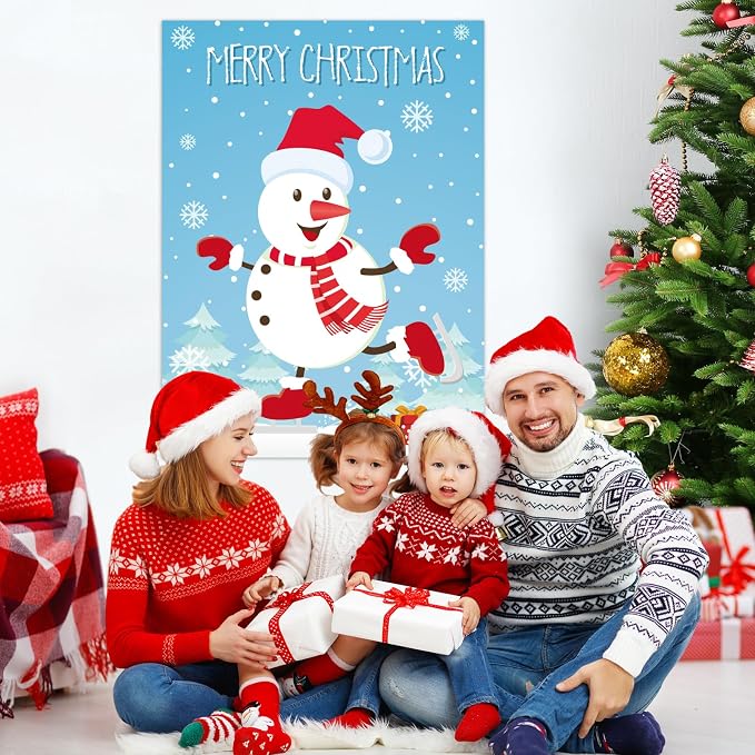 ASTARON Pin The Snowman Nose Christmas Pin The Tail Party Games Activities - Image 5