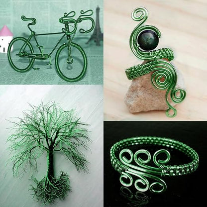 Aluminum Craft Wire, 95 Feet 2.0mm/ 14 Gauge Green Bendable Soft Metal Aluminum - Image 4