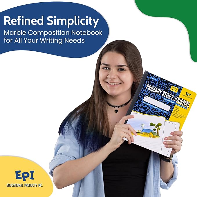 EPI Marble Hardcover Primary Ruled Composition Notebook | 200 Pages, 9.75 x 7.5 - Image 6