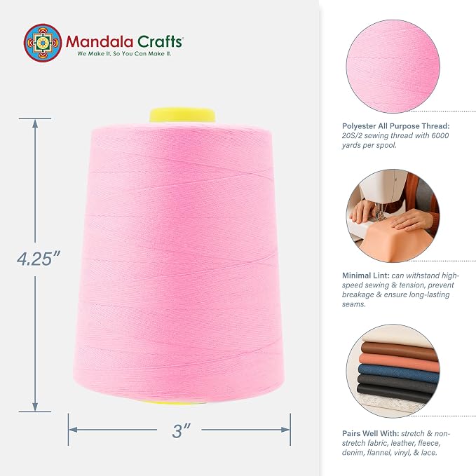 Mandala Crafts 4 Pack of Serger Threads Cones Spools - Image 3