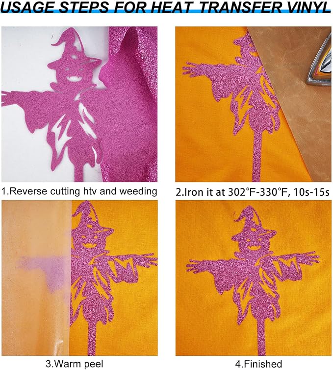 FUNKAKA Glitter Purple Pink HTV Heat Transfer Vinyl Rolls - Image 4