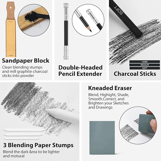 Sketch Pencils for Drawing, Graphite Pencil, Charcoal Pencil, - Image 4