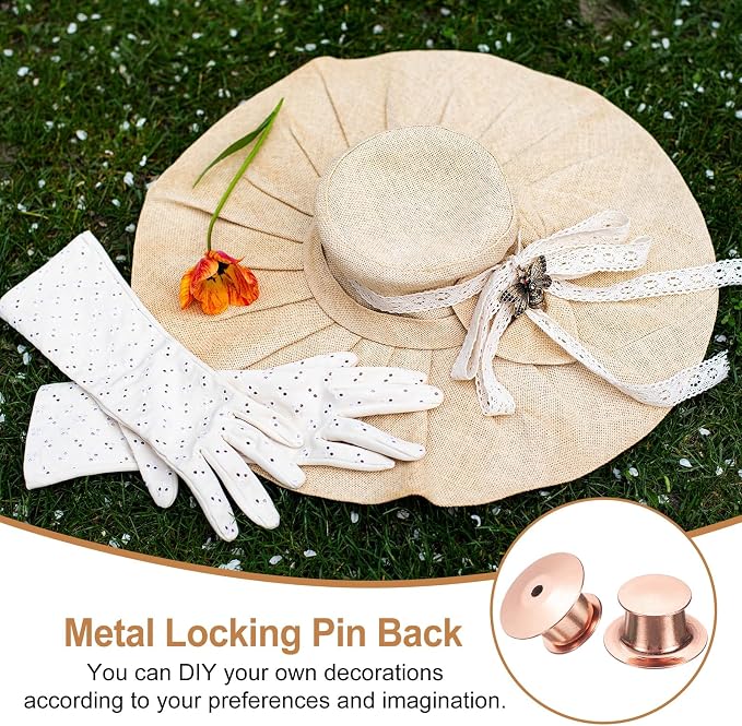 uxcell 30Pcs Metal Locking Pin Backs, Pin Keepers Locking Clasp Flat Head Clamp - Image 6