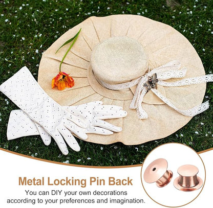 uxcell 30Pcs Metal Locking Pin Backs, Pin Keepers Locking Clasp Flat Head Clamp - Image 6