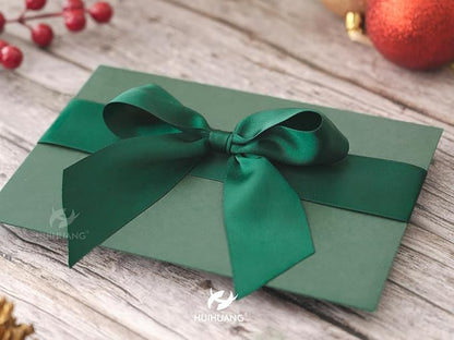 HUIHUANG Green Satin Ribbon 1-1/2 inch x 100 Yards Dark Green Double-Faced - Image 8