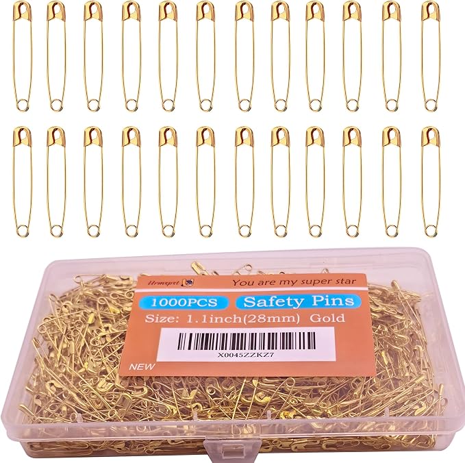 1000PCS Safety Pins, 1.1 inch Small Safety Pins, Rust-Resistant Nickel Plated by Urmspst