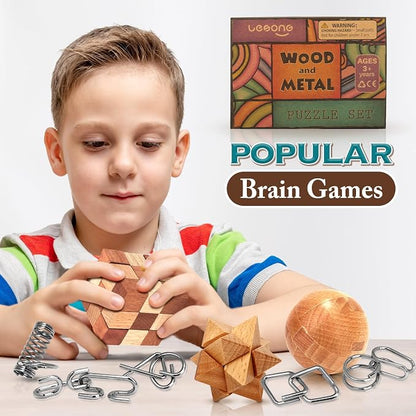 Brain Teaser Wooden Metal Puzzles - Image 5