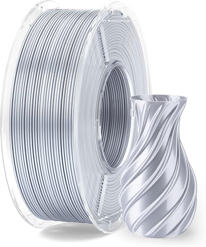 ELEGOO Silk PLA Filament 1.75mm Silver Grey 250g, Shiny 3D Printer Filament by ELEGOO