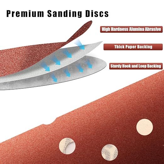 400 Grit 5 Inch Sanding Discs Hook and Loop Sandpaper - Image 3