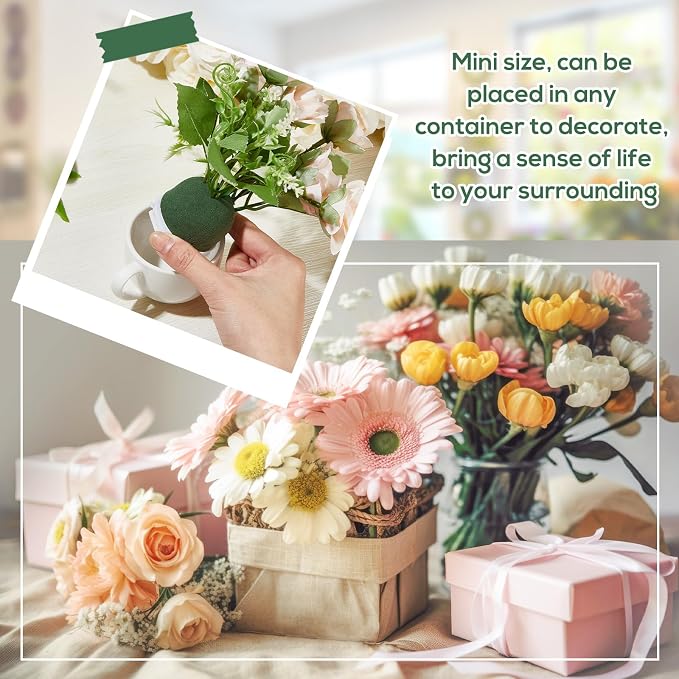 Tessco 12 Pcs Mini Floral Foam Holder Round Floral Foam - Image 4