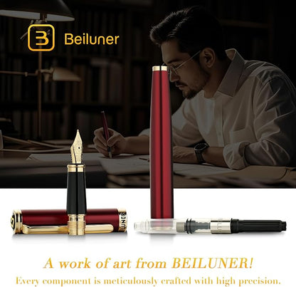 BEILUNER Red Fountain Pen, Stunning Luxury Pens - Image 6