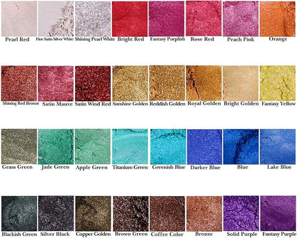 SEISSO Mica Powder for Epoxy Resin, 32 Colors, 0.18 oz Bottles Mica Pigment - Image 2