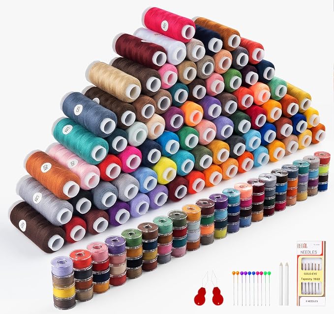 184 Pcs 80 Color Thread for Sewing Machine, 500 Yard Sewing Machine Thread & - Image 5