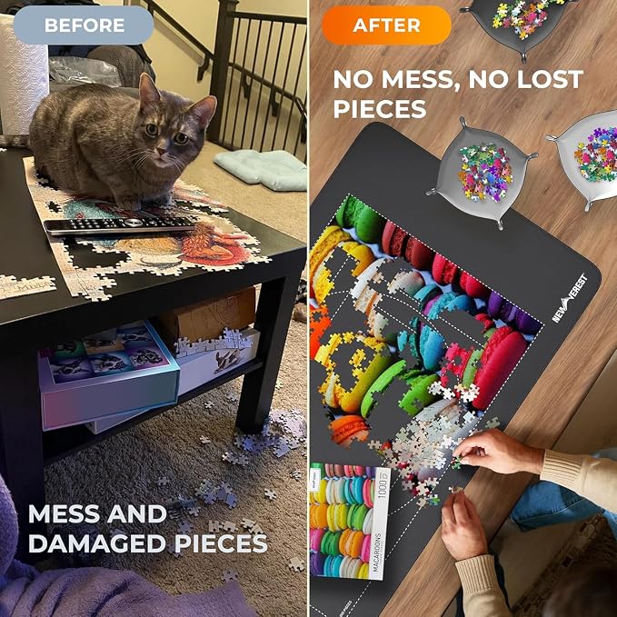 Newverest Jigsaw Puzzle Mat Roll Up, Saver Pad 39.4” x 23.6” Portable Keeper Up - Image 6