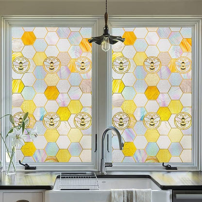 3D Stained Glass Window Privacy Film, Heat Control UV Blocking Static Cling - Image 8