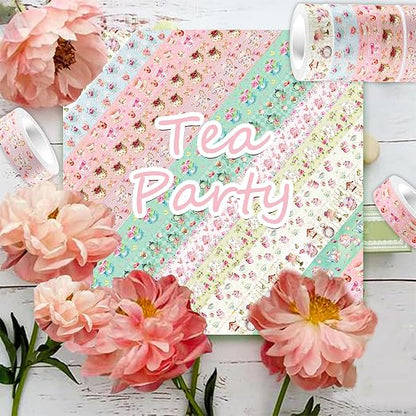 12 Rolls Tea Party Washi Tape, Afternoon Tea Decorative Tape - Image 6